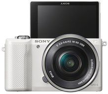 Sony A5000 ILCE5000LW.CEC Appareil photo num&eacute;rique hybride 20,1 Mpix Zoom optique 3x Blanc + Objectif 16-50 mm... N7