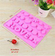 SNW DIY Baking Mold Silicone Cake Mold Chocolate Ice Lattice Mold LOVE N3