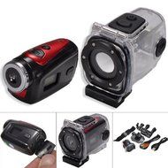 1.3MP Image Sensor 1080P HD 0.39&quot; LCD 90-Degree Wide Angle Lens Sports Action Video Camcorder - Black + Red N2