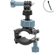 Roll and Handlebar Action Camera Mount with Tripod Screw and Action Style Mounting by USA Gear - Perfect For Automobiles...