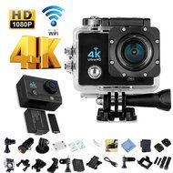 1080P 4K Ultra HD Sports Camera, 2.0 Inch 170 Degree Ultra-Wide Angle Lens Waterproof Sports Action Camera Diving... N2