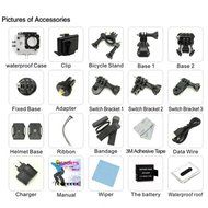 Boddenly Pro5000 HD Wifi 2.0LTPS 170&deg; Wide Angle Lens Sports Action Camera Kit (White+WiFi) N7