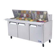 Turbo Air MST-72-30 72" 3 Door Refrigerated Sandwich Prep Table | (30) 1/6 Pan Capacity