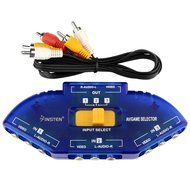Insten 3 Way AV Audio Video RCA Switch Switcher Splitter w/ Cable N2
