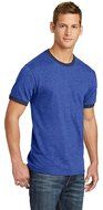 Port &amp; Company PC54R 100% Cotton Ringer Tee - Dark Heather Grey/Jet Black - M N7