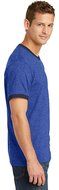 Port &amp; Company PC54R 100% Cotton Ringer Tee - Dark Heather Grey/Jet Black - M N8