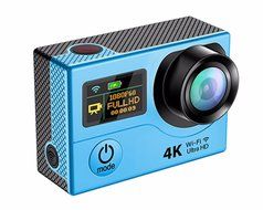 Holysun Action Camera HD 4K WiFi 1080P Sport 2.0 LCD+0.95 170D Lens VR360D Go Waterproof Pro Camera（Blue）