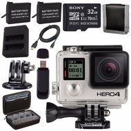 GoPro HERO4 Black + Rechargeable Battery + Dual Battery Charger + Sony 32GB microSDHC Card + Case for GoPro HERO4... N4