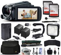 Canon VIXIA HF R50 HFR50 HD Camcorder Video Camera + 128GB Memory + Charger with Car/Euro Adapter + Action Stabilizer...