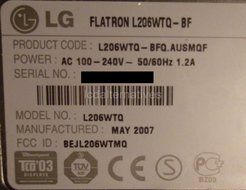 Repair Kit, LG L206wtq, LCD Monitor, Capacitors, Not the Entire Board
