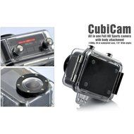 Waterproof 1080p HD Sports Camera &quot;Cubicam&quot; - 5MP, Body Strap + Multi Mount N3