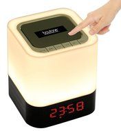Boytone BT-83CR Portable FM Radio Alarm Clock Wireless Bluetooth 4.1 Speaker, 3-Way Night Light Touch Lamp, Built&ndash;in... N5