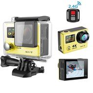 TONSEE Sport Camera H3R Ultra 4K HD 2.0 Inch Screen Action Camera Waterproof 30m+Remote Control - Yellow N2