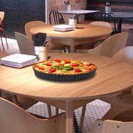 Finether Nonstick Round Tart Quiche Pan Cake Flan Pie Pan with Removable Base, FDA Standard, Dark Grey N6
