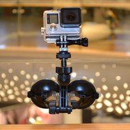 Smatree Double Suction Cup Mount with Greater Suction Power for GoPro Hero 5/4/3+/3/2/1/Session / for Compact... N6