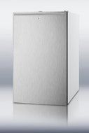 Summit CM411LSSHHADA: ADA compliant 20" wide freestanding refrigerator-freezer with a lock, stainless steel door... N2