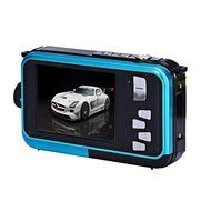 SSstar FHD 1080p Waterproof Digital Video Camera Double Screens 2.7 Inch Front LCD with 1.8 Inch Camera Easy Self...