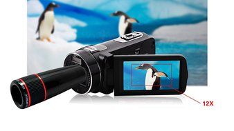 Marvie 1080p Full Hd Video Camera 16x Digital Zoom Teleconverter Wide Angle Digital Rotation Touch Screen Max... N2