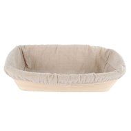 Gsha Rectangle Rattan Banneton Bread Proofing Basket Brotform W/Removable Lining Tool N4