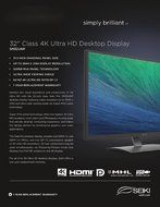 Seiki Pro SM28UTR 28-Inch 4K UHD 3840x2160 Led-Lit Monitor N6