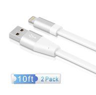 Unique Heavy Flat Charging Cable, Charger(TM)[2pcs 10ft]High Speed Data Transfer Cable For iPhone 6S 6S Plus iPhone... N23