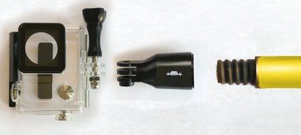 GeckoGear High-Strength ABS Pole Adapter with ACME threads for all GoPro Hero cases N4