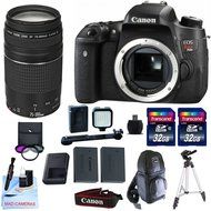 Canon EOS T6s + Canon EF 75-300mm III Lens + 2 32GB Transcend SD Memory Cards + LED Video Light + Spare LP E17...