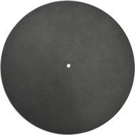 Genuine Leather Turntable Platter Mat - Charcoal Gray Suede