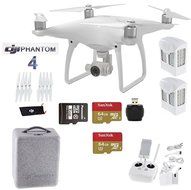 DJI Phantom 4 Starter Kit - Includes 2 Intellegent In Flight Battery + 2 Extended Video 64GB Micro SD Memory Card