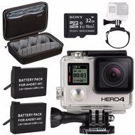 GoPro HERO4 Black + Rechargeable Battery + The Strap + Sony 32GB microSDHC Card + Case for GoPro HERO4 and GoPro...
