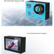 Generic 1080p Waterproof Action Camera 12mp 1080p Hd with Batteries and Free Accessories Kit (Wifi Blue)