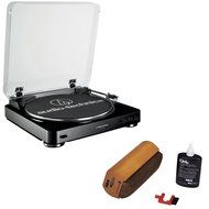 Audio-Technica AT-LP60 Fully Automatic Stereo Turntable System with Cleaning Kit - Black
