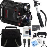 Olympus Stylus TG-Tracker Waterproof 4K Action Cam Black Accessory Bundle includes Camera, 43" Telescopic Selfie... N3