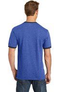 Port &amp; Company PC54R 100% Cotton Ringer Tee - Dark Heather Grey/Jet Black - M N11