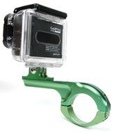 DURAGADGET Ultra-Strong Forged Aluminium Handlebar Mount in Green For For GoPro Hero 4 (Black &amp; Sliver), HERO,... N3