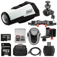Coleman Aktivsport CX9WP GPS HD Video Action Camera Camcorder (White) with 32GB Card + Cases + Kit