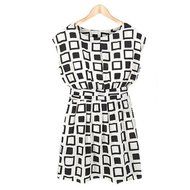 Banggood Ladies Girl Summer Chiffon Loose Blouse Black White Plaid Tops N3