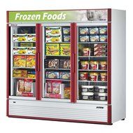 Turbo Air TGF-72SD Black Super Deluxe Three Door Merchandiser Freezer - 71.3 Cu. Ft.
