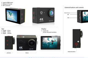 Relee Extreme Sports Wifi 4K Waterproof Sport Action Camera 2.0 Inch 170 Degree Ultra-wide Angle Lens N5