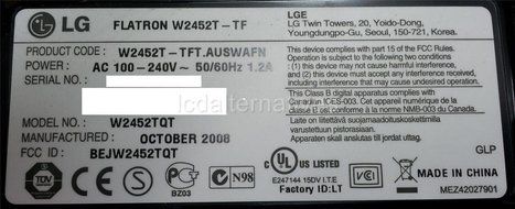 LG Flatron W2452TQT Repair Kit, LCD Monitor, Capacitors, Not the Entire Board N3