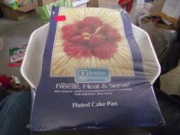 Anchor Hocking Fluted Cake Pan Vintage
