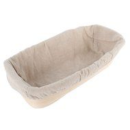 Gsha Rectangle Rattan Banneton Bread Proofing Basket Brotform W/Removable Lining Tool N6
