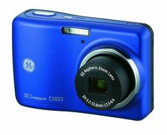 GE C1033 10MP Digital Camera with 3X Optical Zoom and 2.4 Inch LCD with Auto Brightness (Red) N7