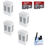 DJI Phantom 4 Battery Power Kit - Includes 4 Intellegent In Flight Batteries + 2 64GB SD Memory Card