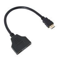 GBSELL HDMI 1 to 2 Split Double Signal Adapter Convert Cable for Video TV HDTV Black N2