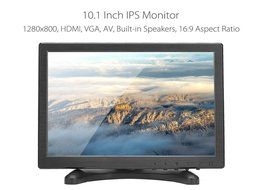 10.1 Inch IPS Monitor - 1280x800, HDMI, VGA, AV, Built-in Speakers, 16:9 Aspect Ratio