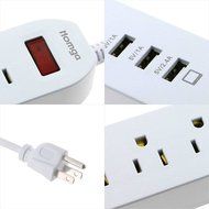Power Strip, 6-Outlet Surge Protector 6ft Cord Power Strip with 6 Ports USB Charging Station, Universal Power... N3