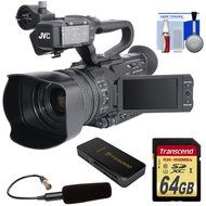 JVC GY-HM200U Ultra 4K HD 4KCAM Professional Camcorder &amp; Top Handle Audio Unit with XLR Microphone + 64GB Card... N7