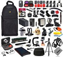 Opteka Solar Charger + 32GB Memory + Tripod + Skeleton Housing + Microphone + X-Grip + LED Light + Car Mount +... N2