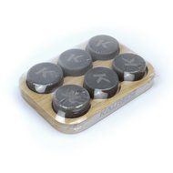 KALREDE Whiskey Stones Set of 6 Circular Drink Rocks for Chilling Wine or Any Other Beverages with a Wooden Tray... N4